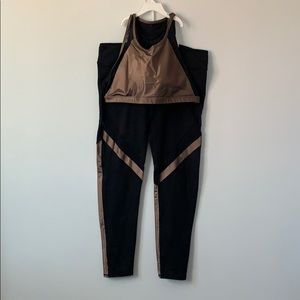 Copper Leggings and Bra Set